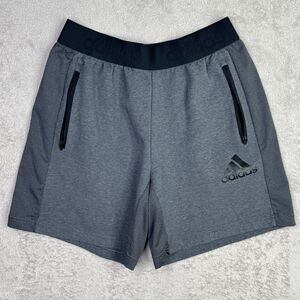 Adidas Primegreen Move Motion Training Shorts Mens Large Dark Heather Gray Logo